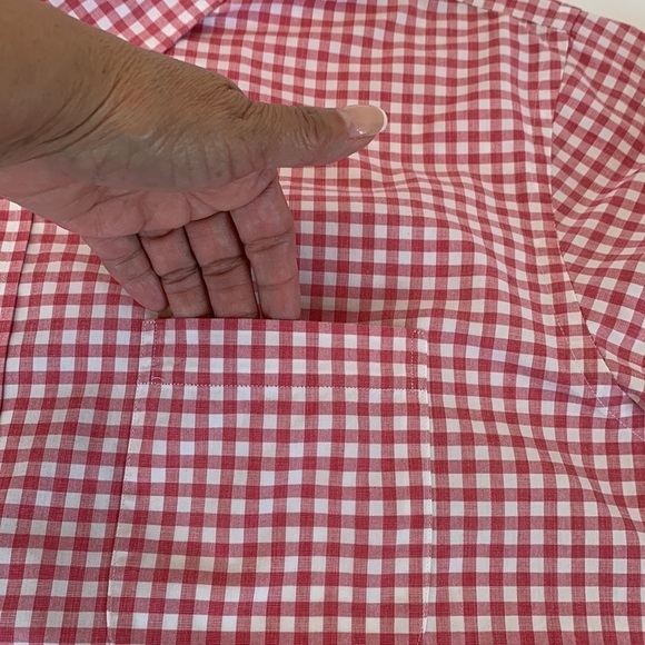 Lands’ End Traditional Fit Shirt Pink Gingham Check Print Button Down 17.5-35 - Picture 5 of 12